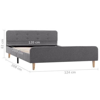 Рамка за легло, светлосива, текстил, 120x200 см