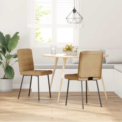 Трапезни столове, 2 бр, кафяви, кадифе