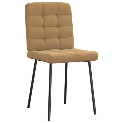 Трапезни столове, 2 бр, кафяви, кадифе