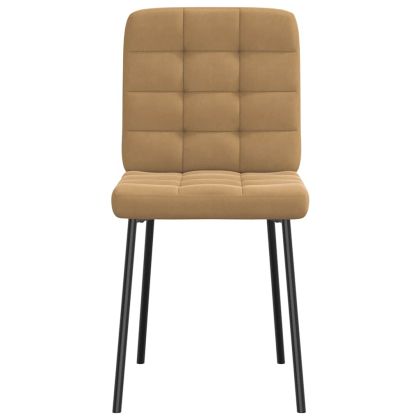 Трапезни столове, 2 бр, кафяви, кадифе