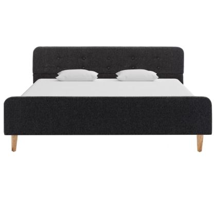 Рамка за легло, тъмносива, конопен плат, 140x200 см