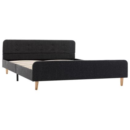 Рамка за легло, тъмносива, конопен плат, 140x200 см