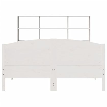 Легло с етажерка за книги, без матрак, 120x190 см, бор масив