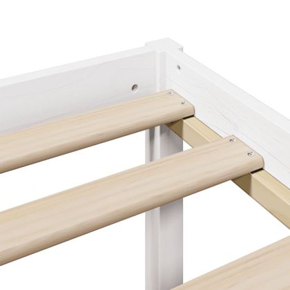 Легло с етажерка за книги, без матрак, 120x200 см, бор масив