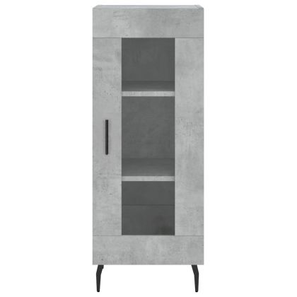 Висок шкаф, бетонно сив, 34,5x34x180 см, инженерно дърво