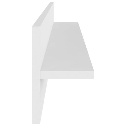 Стенни рафтове, 2 бр, бели, 80x11,5x18 см, инженерно дърво