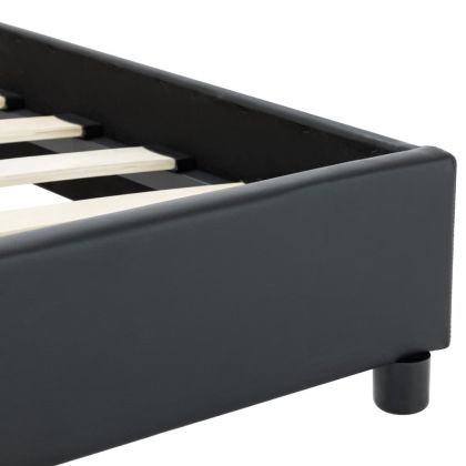 Рамка за легло, черна, изкуствена кожа, 90x200 cм