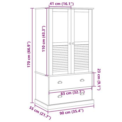 Гардероб VIGO, 90x55x170 см, бор масив