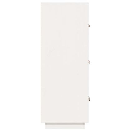 Висок шкаф, бял, 67x40x108,5 см, борово дърво масив