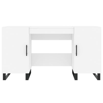 Бюро, бяло, 140x50x75 см, инженерно дърво