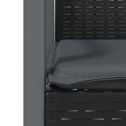 Градински комплект от 7 части с възглавници полиратан и стомана