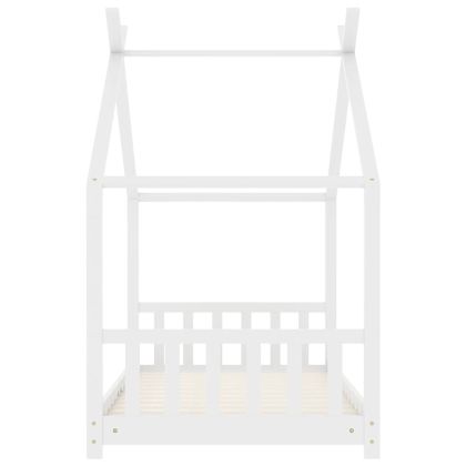 Рамка за детско легло, бяла, бор масив, 80x160 см