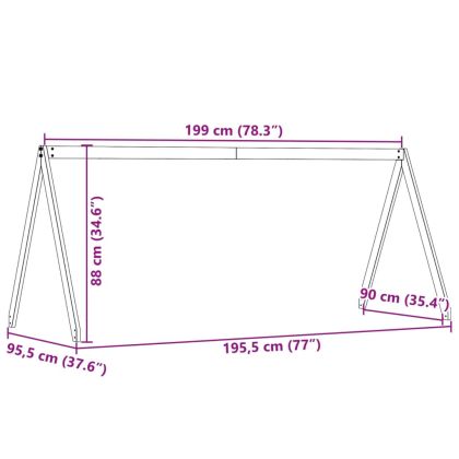 Покрив за детско легло, бял, 199x95,5x88 см, бор масив