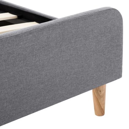 Рамка за легло, светлосива, текстил, 90x200 см