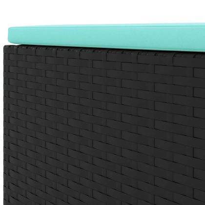 Градински лаундж комплект с възглавници 8 части черен полиратан