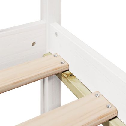 Легло с етажерка за книги, без матрак, 140x200 см, бор масив