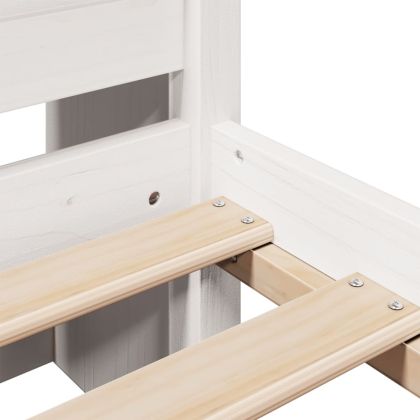 Легло с етажерка за книги, без матрак, 140x200 см, бор масив