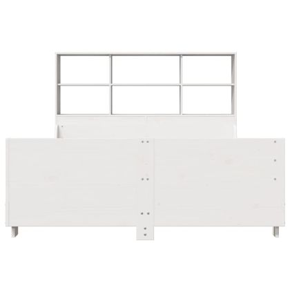 Легло с етажерка за книги, без матрак, 140x200 см, дърво масив