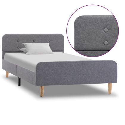 Рамка за легло, светлосива, текстил, 100x200 см