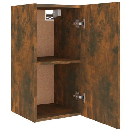 Комплект ТВ шкафове от 4 части, опушен дъб, инженерно дърво