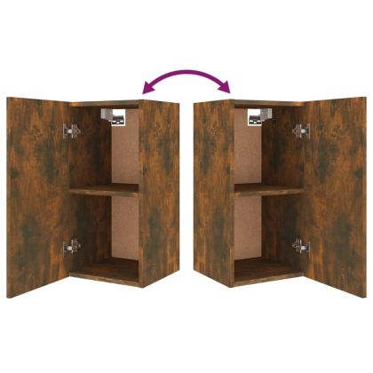 Комплект ТВ шкафове от 4 части, опушен дъб, инженерно дърво