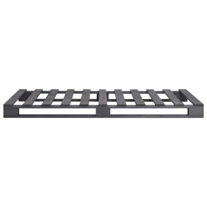 Палетна рамка за легло, сива, бор масив, 90х200 см