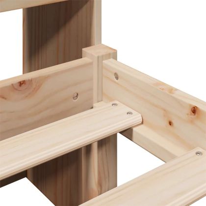 Легло с рафтове за книги, без матрак, 90x190 см, бор масив