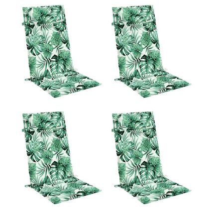 Възглавници за столове с облегалка 4 бр на листа Оксфорд плат