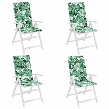 Възглавници за столове с облегалка 4 бр на листа Оксфорд плат