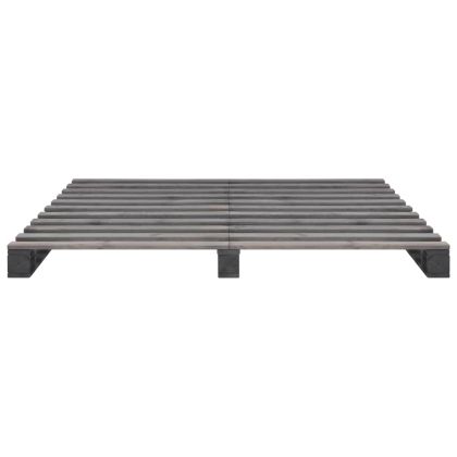Палетна рамка за легло, сива, бор масив, 180х200 см