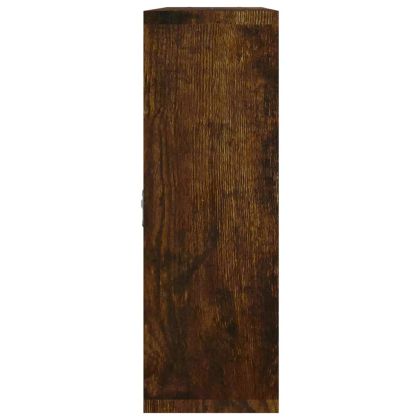 Стенен витринен рафт с 8 отделения опушен дъб