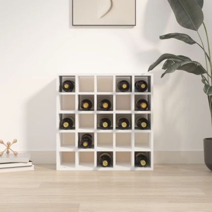 Шкаф за вино, бял, 56x25x56 см, масивна дървесина, бор