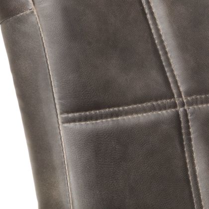 Конзолни трапезни столове, 2 бр, сиви, естествена кожа