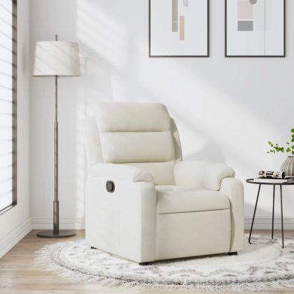 Реклайнер стол, кремав, кадифе