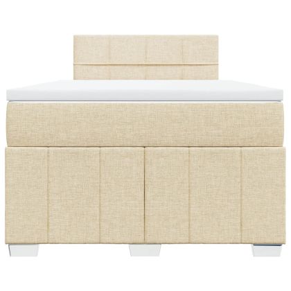 Боксспринг легло с матрак, кремаво, 120x190 см, плат