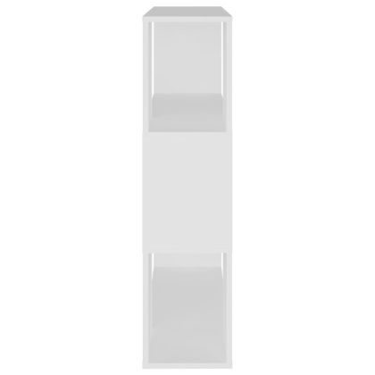 Библиотека/разделител за стая, бяла 80x24x94 см инженерно дърво