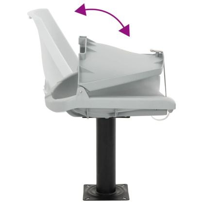 Сгъваем стол за лодка 2 части без възглавница сив 48x51x41 см