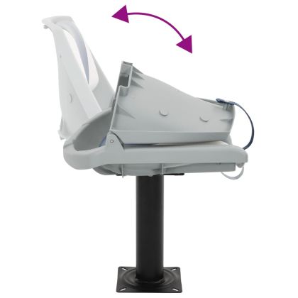 Сгъваема седалка за лодка от 4 части синьо и бяло 48x51x41 см