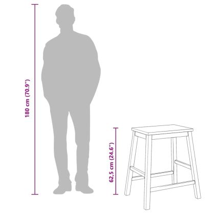 Бар столове 2 бр Бяла масивна дървесина гума