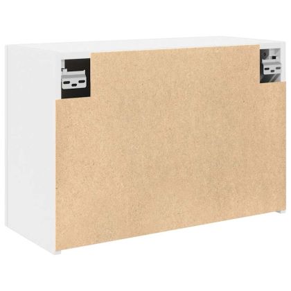 Стенен шкаф за баня, бял, 60x25x40 см, инженерно дърво