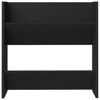 Стенен шкаф за обувки, черен, 60x18x60 см, инженерно дърво