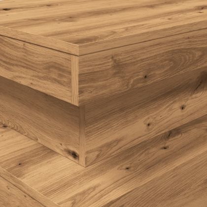 Маса за кафе с LED осветление, дъб артизан, 90x50x40 см