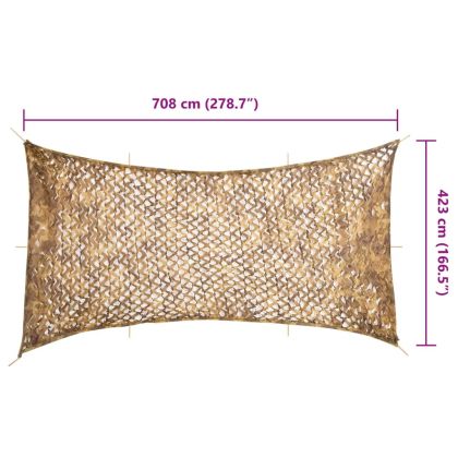 Камуфлажна мрежа с чанта за съхранение, 708x423 см, пясъчен