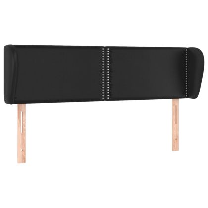 Горна табла с уши, черна, 147x23x78/88 см, изкуствена кожа