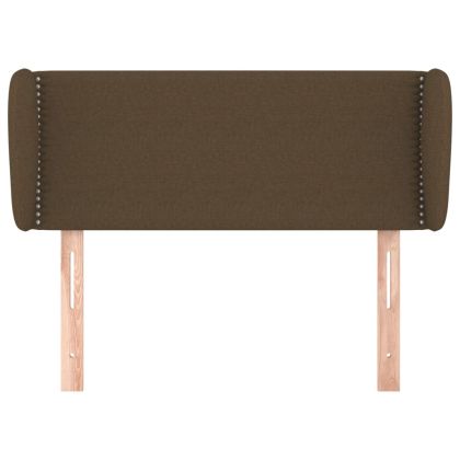 Горна табла за легло с уши, тъмнокафява, 103x23x78/88 см, плат