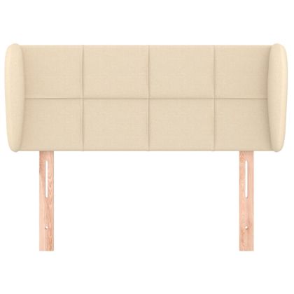 Горна табла за легло с уши, кремава, 103x23x78/88 см, плат