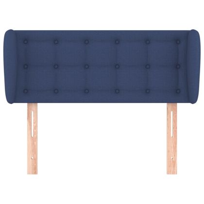 Горна табла за легло с уши, синя, 83x23x78/88 см, плат