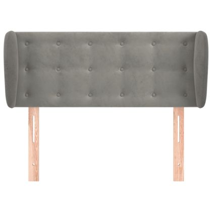 Горна табла за легло с уши, светлосива,83x23x78/88 см, кадифе