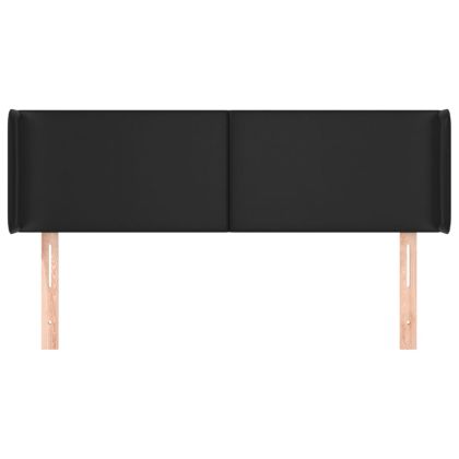 Горна табла за легло, черна, 147x16x78/88 см, изкуствена кожа
