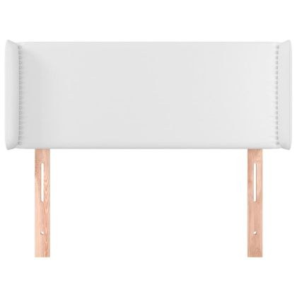 Горна табла за легло, Бяла, 103x16x78/88 см, изкуствена кожа